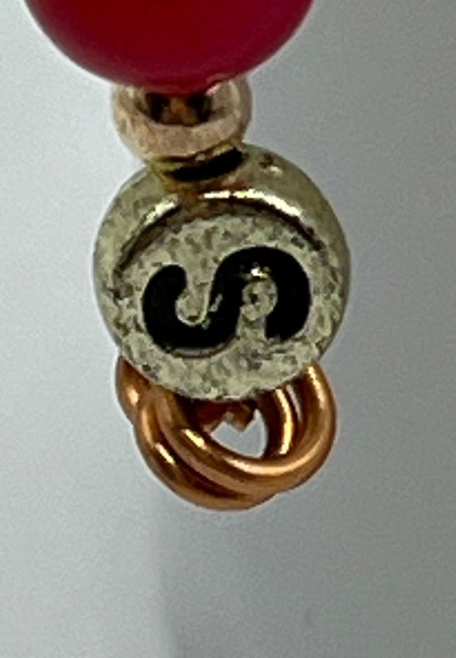 Letter  “S” Beaded Wire Keychain(Ring)/Purse Charm/Bag Charm Kel's Lampworked Glass Jewellery & More