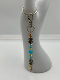 Letter  “T” Beaded Wire Keychain(Ring)/Purse Charm/Bag Charm Kel's Lampworked Glass Jewellery & More