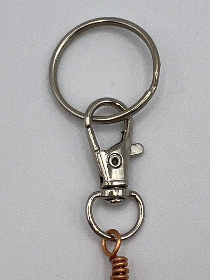 Letter  “T” Beaded Wire Keychain(Ring)/Purse Charm/Bag Charm Kel's Lampworked Glass Jewellery & More