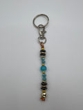 Letter  “T” Beaded Wire Keychain(Ring)/Purse Charm/Bag Charm Kel's Lampworked Glass Jewellery & More