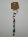 Letter  “T” Beaded Wire Keychain(Ring)/Purse Charm/Bag Charm Kel's Lampworked Glass Jewellery & More