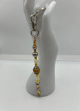 Letter  “U” Beaded Wire Keychain(Ring)/Purse Charm/Bag Charm Kel's Lampworked Glass Jewellery & More