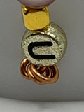 Letter  “U” Beaded Wire Keychain(Ring)/Purse Charm/Bag Charm Kel's Lampworked Glass Jewellery & More