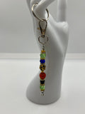 Letter  “V” Beaded Wire Keychain(Ring)/Purse Charm/Bag Charm Kel's Lampworked Glass Jewellery & More