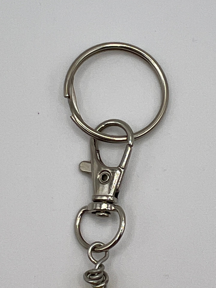 Letter  “V” Beaded Wire Keychain(Ring)/Purse Charm/Bag Charm Kel's Lampworked Glass Jewellery & More