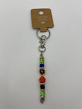 Letter  “V” Beaded Wire Keychain(Ring)/Purse Charm/Bag Charm Kel's Lampworked Glass Jewellery & More
