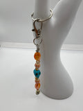 Letter  “W” Beaded Wire Keychain(Ring)/Purse Charm/Bag Charm Kel's Lampworked Glass Jewellery & More
