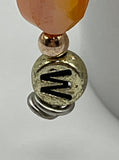 Letter  “W” Beaded Wire Keychain(Ring)/Purse Charm/Bag Charm Kel's Lampworked Glass Jewellery & More