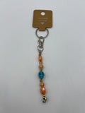 Letter  “W” Beaded Wire Keychain(Ring)/Purse Charm/Bag Charm Kel's Lampworked Glass Jewellery & More