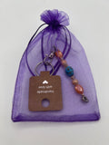 Letter  “W” Beaded Wire Keychain(Ring)/Purse Charm/Bag Charm Kel's Lampworked Glass Jewellery & More