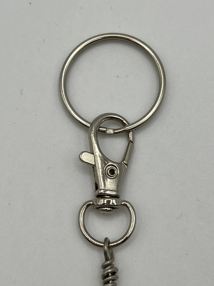 Letter  “X” Beaded Wire Keychain(Ring)/Purse Charm/Bag Charm Kel's Lampworked Glass Jewellery & More