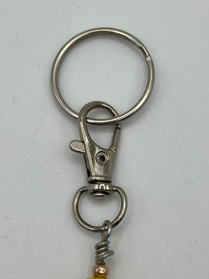 Letter  “Y” Beaded Wire Keychain(Ring)/Purse Charm/Bag Charm Kel's Lampworked Glass Jewellery & More