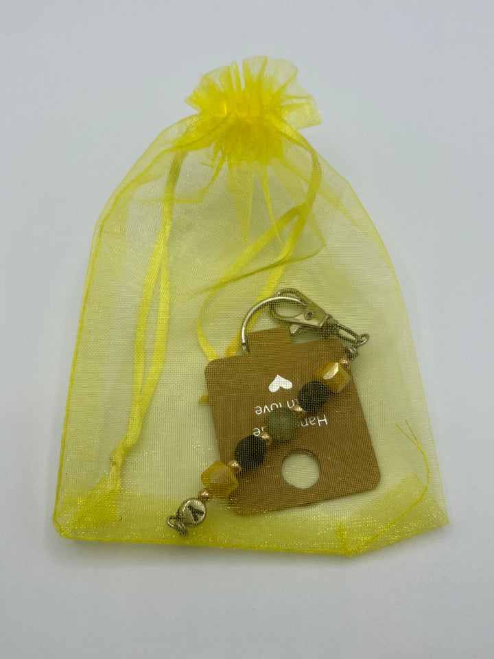 Letter  “Y” Beaded Wire Keychain(Ring)/Purse Charm/Bag Charm Kel's Lampworked Glass Jewellery & More
