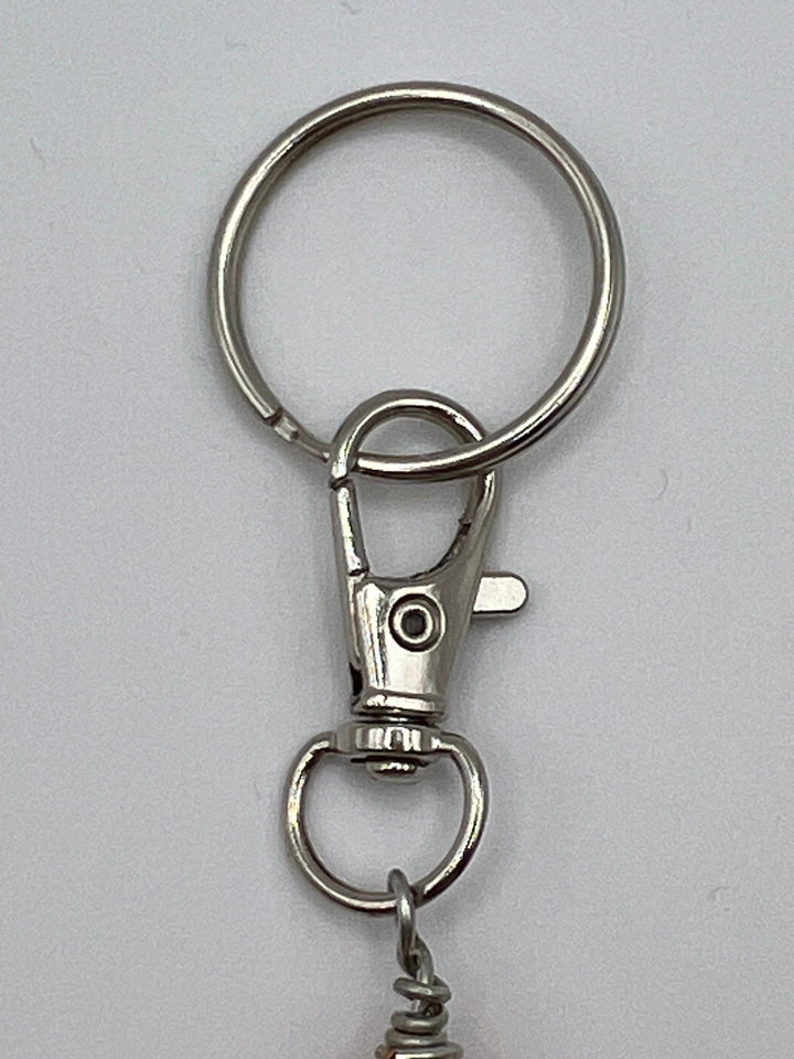 Letter  “Z” Beaded Wire Keychain(Ring)/Purse Charm/Bag Charm Kel's Lampworked Glass Jewellery & More