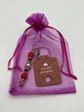 Letter  “Z” Beaded Wire Keychain(Ring)/Purse Charm/Bag Charm Kel's Lampworked Glass Jewellery & More