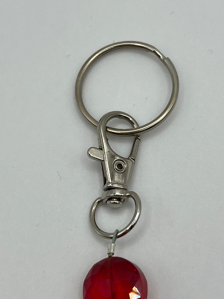 Beaded Love Heart Link Pumpkin Dangle Keychain(Ring)/Purse Charm/Bag Charm Kel's Lampworked Glass Jewellery & More
