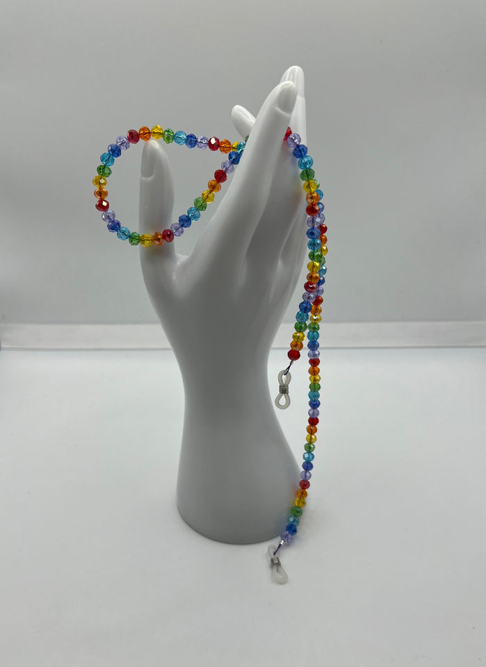 Children/Teenager/Small Adult Rainbow Eye Glasses Chain Kel's Lampworked Glass Jewellery & More