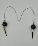 Black & Gold Dagger Earrings image 1