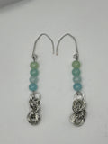 Light Blue and light green Trio Mobius Jewellery Set image 6
