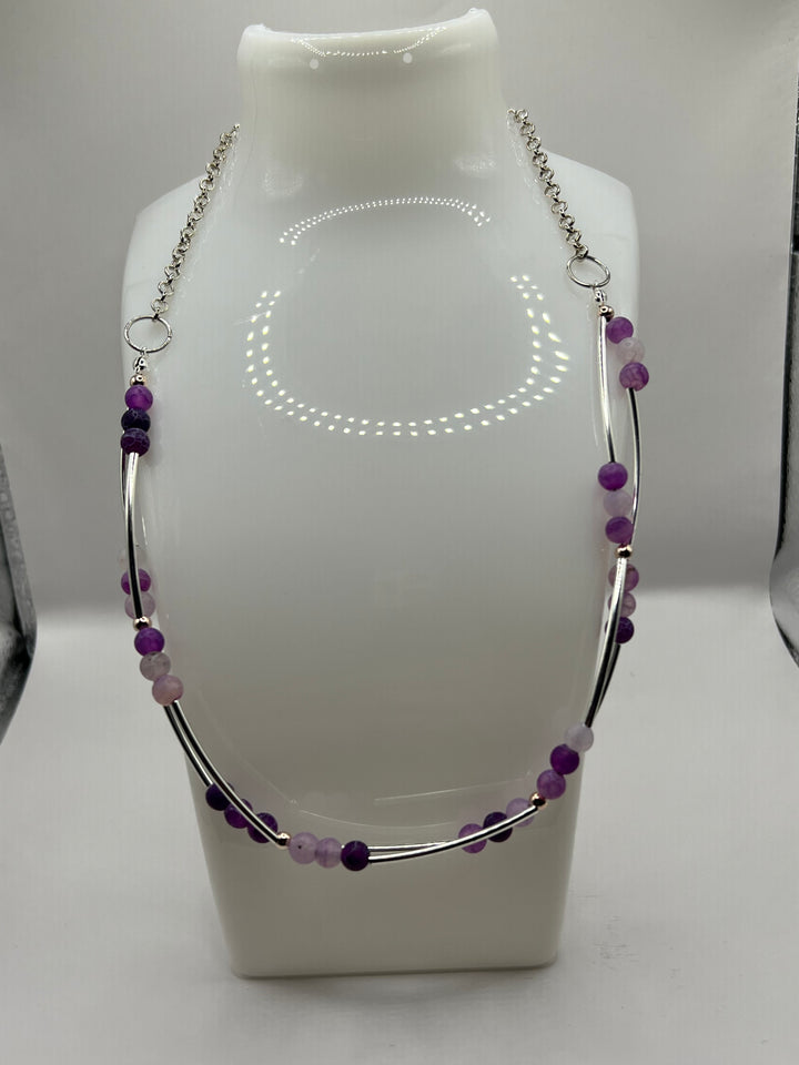 Curved Purple Gem Necklace image 0