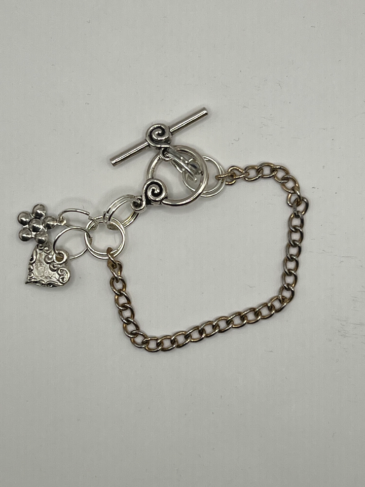 Flower And Heart Swirl Charm Bracelet image 1
