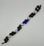 The Colourful Squares And Faux Glass Pearls Bracelets image 1