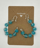 The Criss Cross Light Blue Glass Earrings image 2