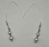 Faux Pure White Glass Pearl Shoulder Duster Earrings image 1