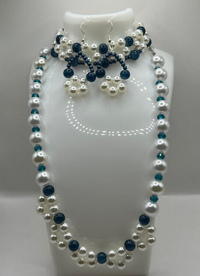 Faux Pearl Flower Jewellery Set image 0