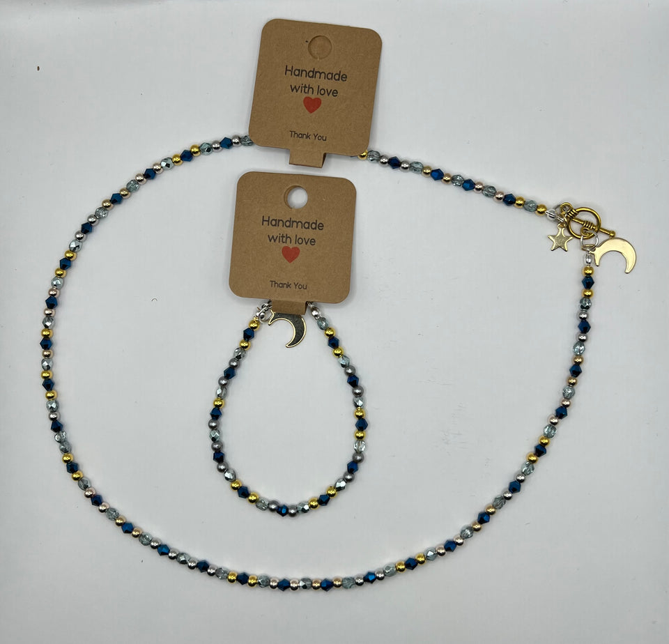 The Moon With the Stars Bracelet and Necklace Jewellery Set image 5