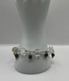 Faceted Clear Glasss With A HintOf Blue Goldstone Jewellery Set image 3