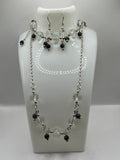 Faceted Clear Glasss With A HintOf Blue Goldstone Jewellery Set image 0