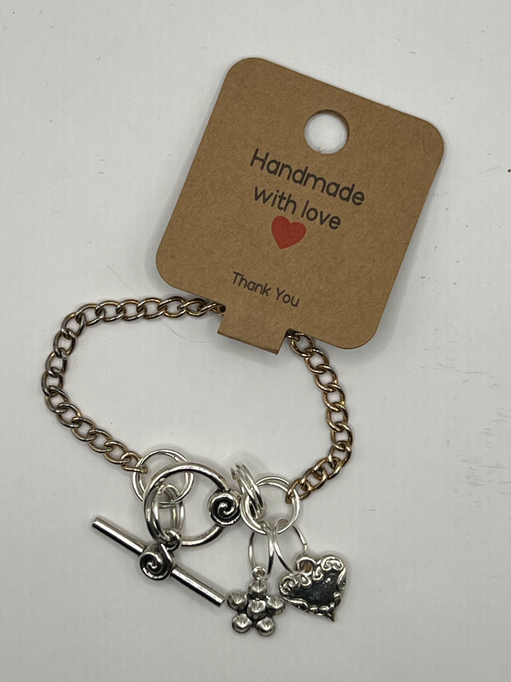 Flower And Heart Swirl Charm Bracelet image 2