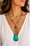 Green Amazonite Y Necklace Kel’s Lampworked Glass Jewellery & More
