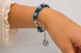 Blue Gemstone Fishbone Macrame Bracelet Kel's Lampworked Glass Jewellery & More