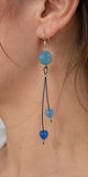Blue Coin & Hearts Earrings Kel’s Lampworked Glass Jewellery & More